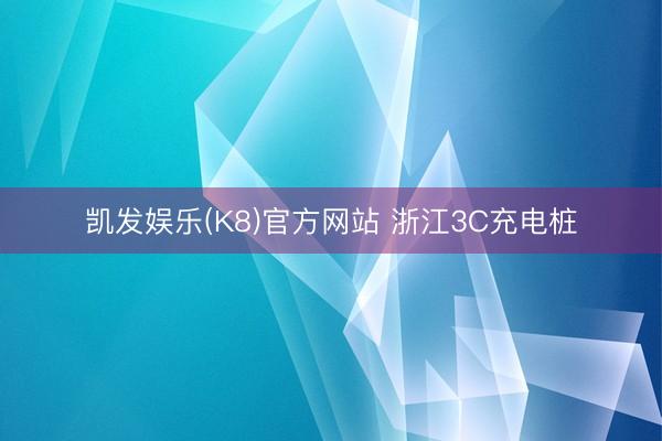凯发娱乐(K8)官方网站 浙江3C充电桩