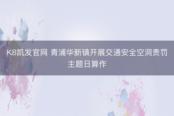 K8凯发官网 青浦华新镇开展交通安全空洞责罚主题日算作