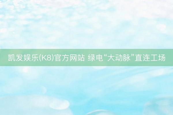 凯发娱乐(K8)官方网站 绿电“大动脉”直连工场
