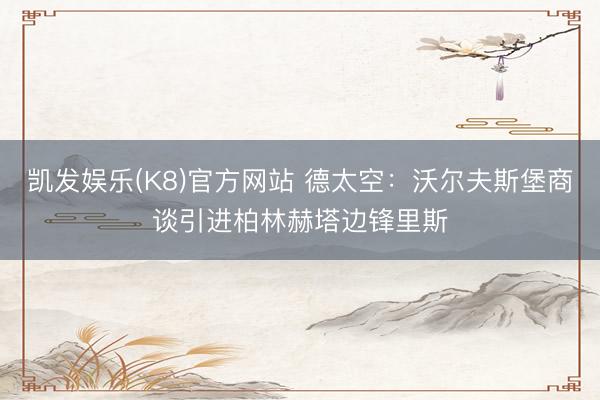 凯发娱乐(K8)官方网站 德太空：沃尔夫斯堡商谈引进柏林赫塔边锋里斯