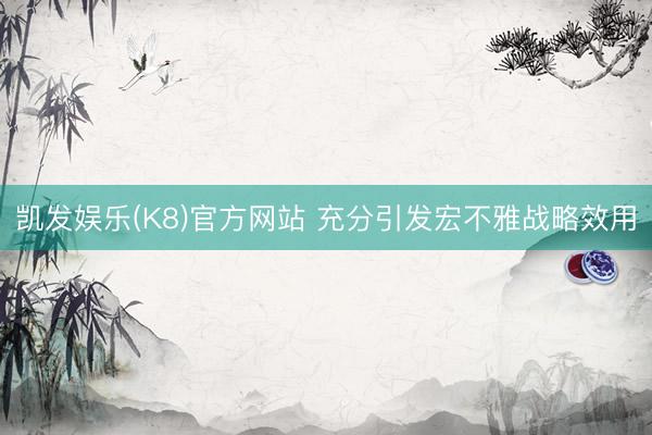凯发娱乐(K8)官方网站 充分引发宏不雅战略效用
